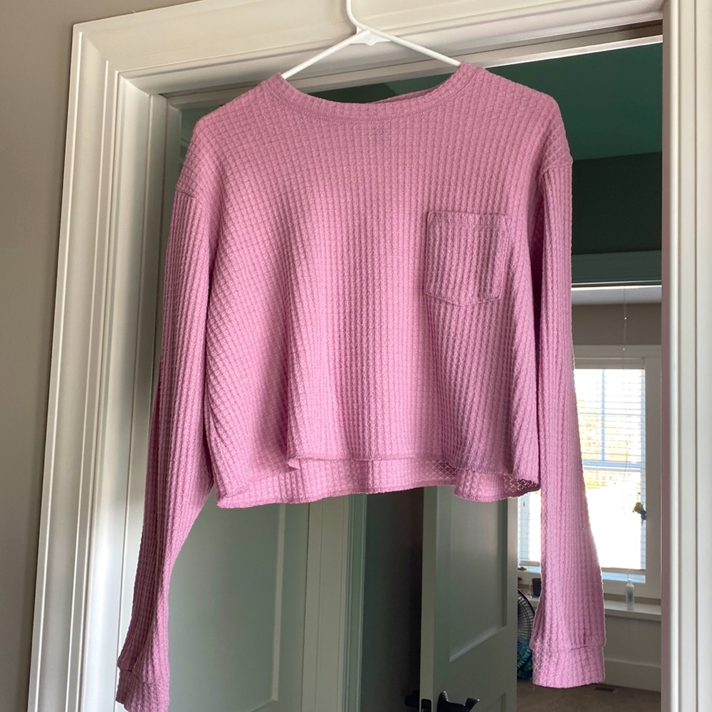 Light Purple Cropped Long Sleeve- S